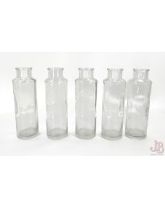 5 Glass Bottles / Vases 150ml Clear 148 x 47mm Rustic Wedding Craft Cork Closure