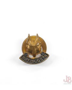 Vintage Boy Scouts Wolf - metal lapel / button hole badge - Collins London