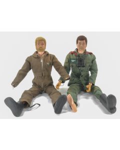 2 x vintage Action man figures - Palitoy 1964 - Spares Repair - Accesories