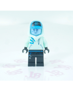 Lego minifigure hs031 Jack Davids Light Aqua Hoodie Cap Hood Hidden side