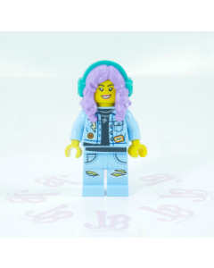 Lego minifigure hs035 Parker L. Jackson Denim Jacket Headphones (Smile / Grumpy)