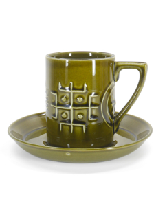 Portmeirion Totem Dark Green Coffee Cup / mug and saucer  Susan William-Ellis