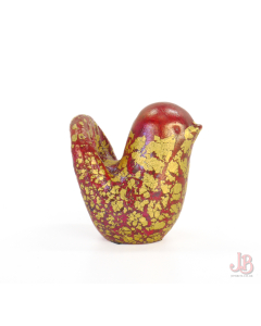 Small glass bird by the Isle of Wight Glass Studio - Red and Gold