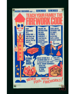 original 1970's vintage Freddie Firework Code poster - used - fireworks