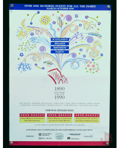 Original 1990 Poster - Scotland's Forth Bridge Centennial Fireworks Display