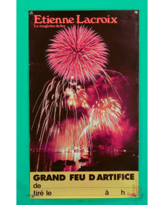 Vintage Firework Poster - Etienne Lacroix Le magicien du fue Grand Feu D arifice