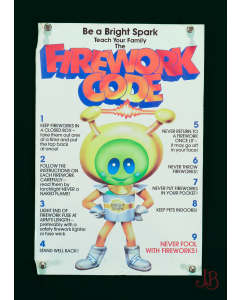 Bright Spark Firework Code Safety Poster - Original 70's / 80's