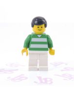 Lego minifigure soc034 Soccer Player - Green White Team with Number 7 on Back
