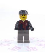 Lego minifigure soc055 Soccer Player - Red and Blue Team Goalie with Number 1
