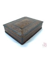 Old vintage embossed leather humidor / cigar box - Don Quixote 