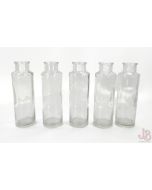 5 Glass Bottles / Vases 150ml Clear 148 x 47mm Rustic Wedding Craft Cork Closure