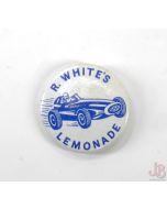 Old vintage pin badge - R. White's Lemonade - racing car 

