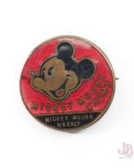 1930's Mickey Mouse Chums enamel pin badge - Mickey Mouse Weekly - Roden & Son