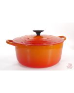 Large Orange Le Creuset casserole dish - Size E - Enamel cast iron Dutch oven 4l