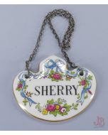 Vintage Crown Staffordshire bone china porcelain SHERRY decanter bottle label 

