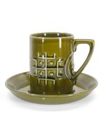 Portmeirion Totem Dark Green Coffee Cup / mug and saucer  Susan William-Ellis