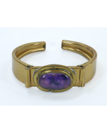 Vintage Rafael Alfandary Canada Tension Bracelet - Brutalist Design in Murano Glass and Brass