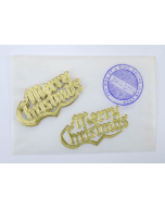 Vintage Merry Christmas Gold Card Embossed Embellishments Pack 10