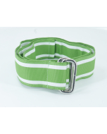 Lands End Fabric Belt - green white - webbing - simple buckle