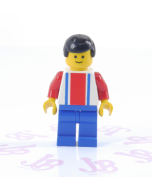 Lego minifigure soc023 Soccer Player - Red White and Blue Team Number 2 on Back
