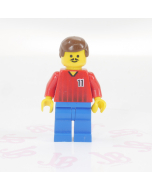 Lego minifigure soc068 Soccer Player - Red and Blue Team with Number 11