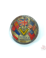 rare - WW2 vintage pin badge - Peace and Freedom 