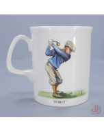 Bryn Parry Golf humour bone china porcelain mug / cup. Fore After