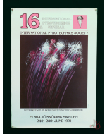 Vintage Poster -16th International Pyrotechnics Society 1991 Sweden - fireworks